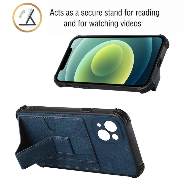 For iPhone 13 Dream PU+TPU Four-corner Shockproof Back Cover Case with Card Slots & Holder