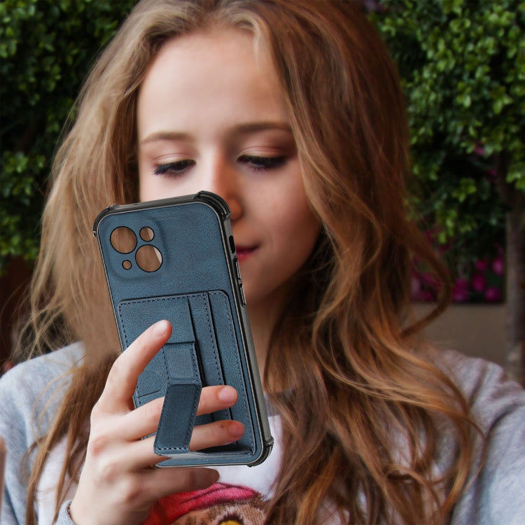 For iPhone 13 Dream PU+TPU Four-corner Shockproof Back Cover Case with Card Slots & Holder
