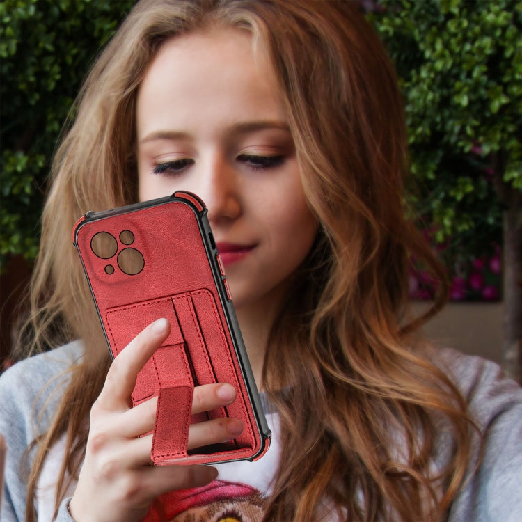 For iPhone 13 Dream PU+TPU Four-corner Shockproof Back Cover Case with Card Slots & Holder
