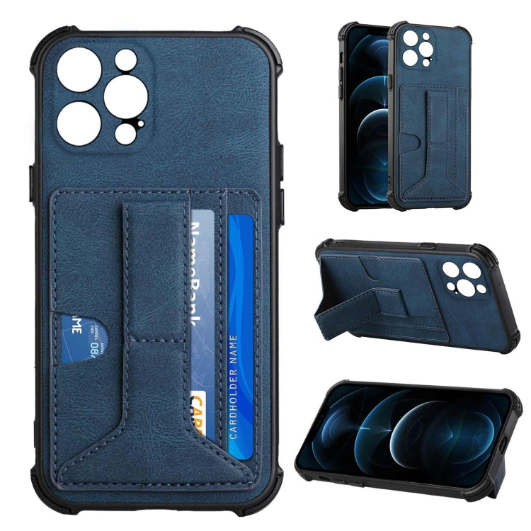For iPhone 13 Pro Dream PU+TPU Four-corner Shockproof Back Cover Case with Card Slots & Holder