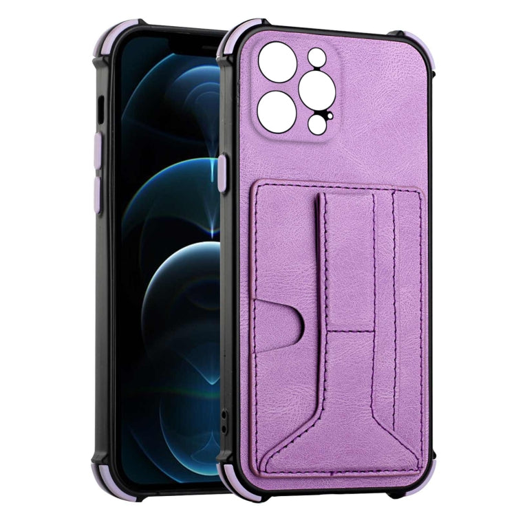 For iPhone 13 Pro Max Dream PU+TPU Four-corner Shockproof Back Cover Case with Card Slots & Holder