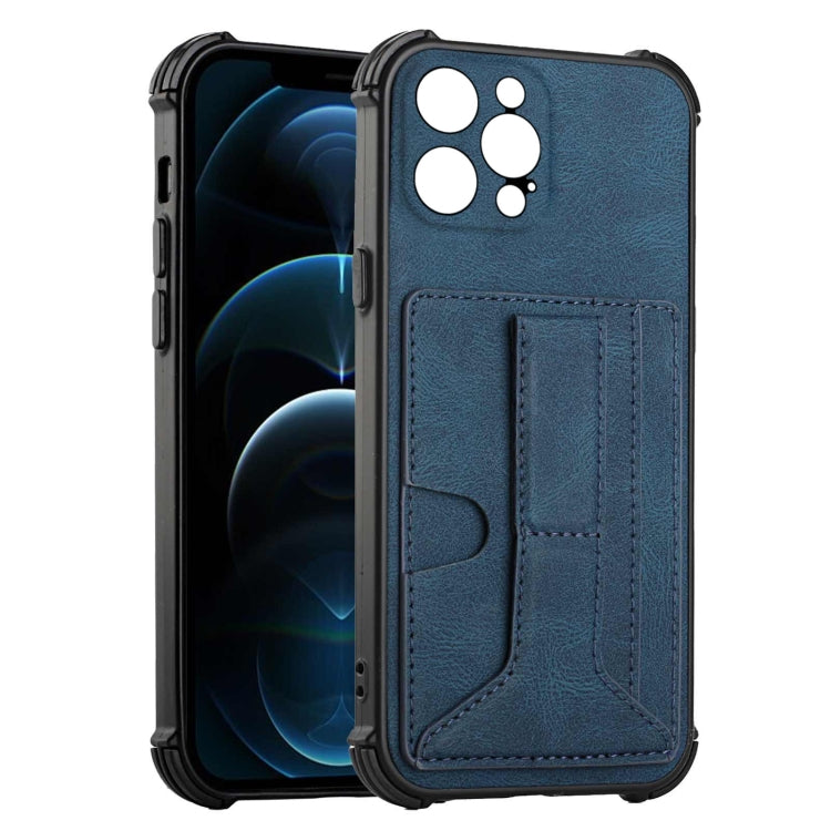 For iPhone 13 Pro Max Dream PU+TPU Four-corner Shockproof Back Cover Case with Card Slots & Holder