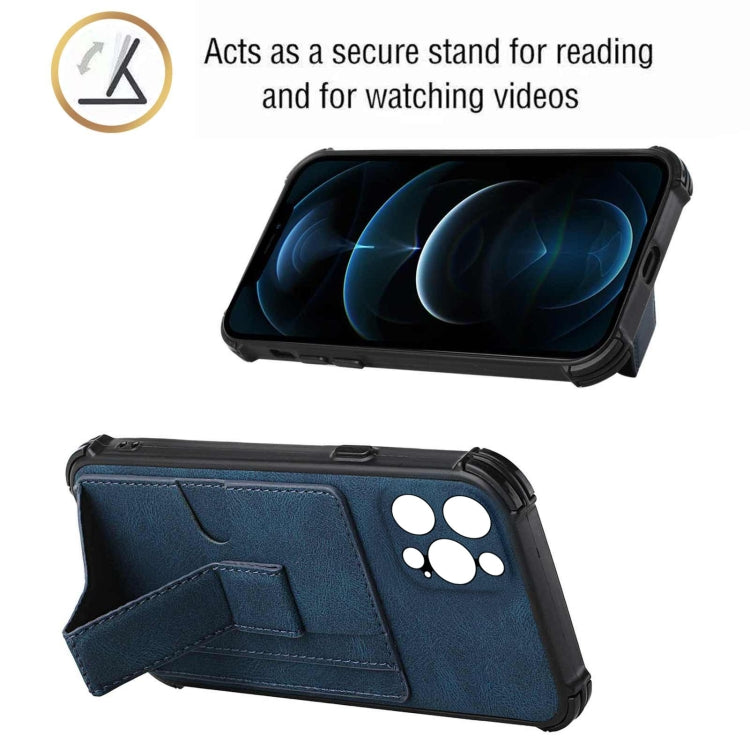 For iPhone 13 Pro Max Dream PU+TPU Four-corner Shockproof Back Cover Case with Card Slots & Holder