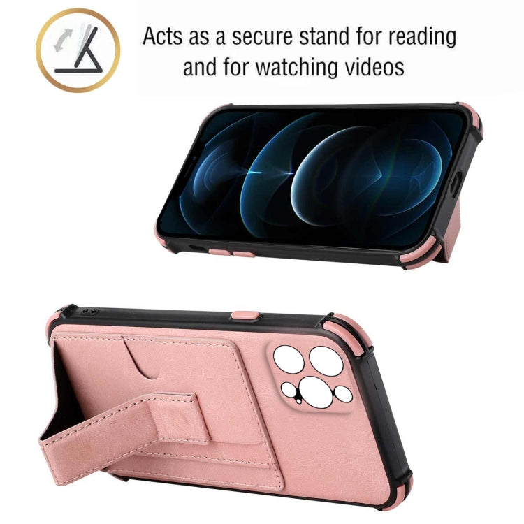 For iPhone 13 Pro Max Dream PU+TPU Four-corner Shockproof Back Cover Case with Card Slots & Holder