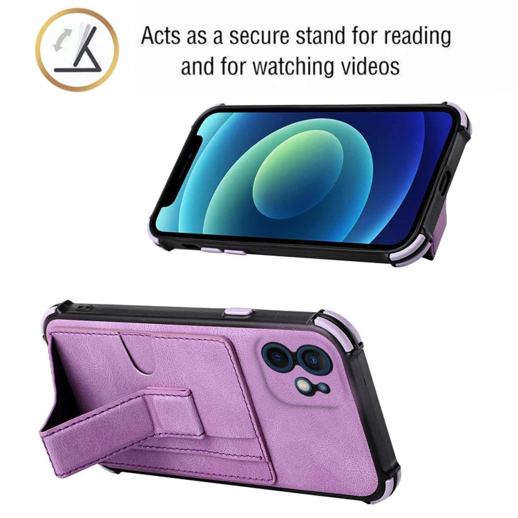 For iPhone 12 mini Dream PU+TPU Four-corner Shockproof Back Cover Case with Card Slots & Holder