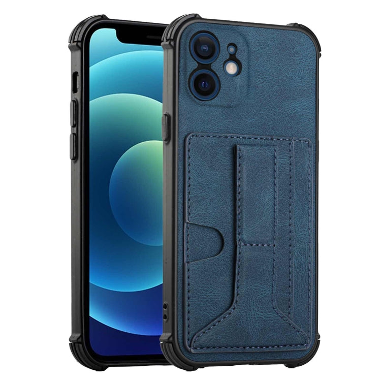 For iPhone 12 mini Dream PU+TPU Four-corner Shockproof Back Cover Case with Card Slots & Holder
