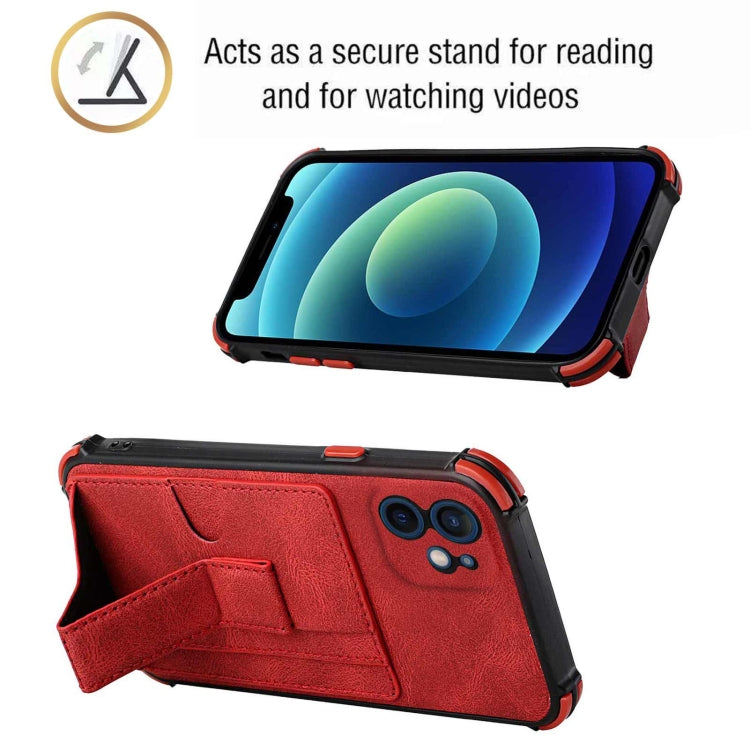 For iPhone 12 mini Dream PU+TPU Four-corner Shockproof Back Cover Case with Card Slots & Holder