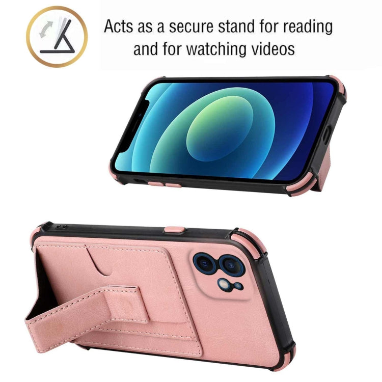 For iPhone 12 mini Dream PU+TPU Four-corner Shockproof Back Cover Case with Card Slots & Holder