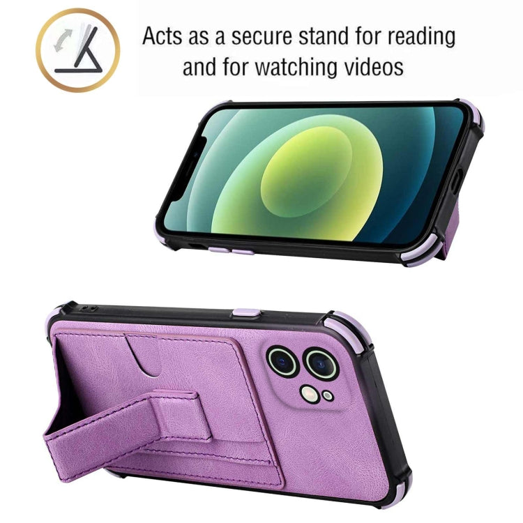 For iPhone 12 Dream PU+TPU Four-corner Shockproof Back Cover Case with Card Slots & Holder