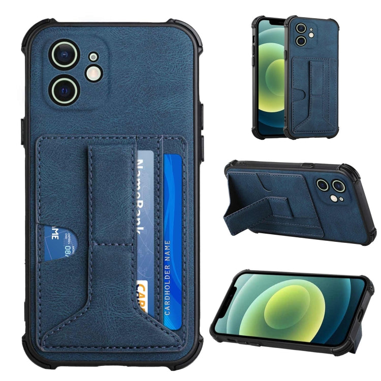 For iPhone 12 Dream PU+TPU Four-corner Shockproof Back Cover Case with Card Slots & Holder