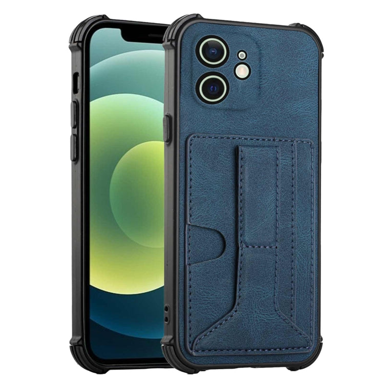 For iPhone 12 Dream PU+TPU Four-corner Shockproof Back Cover Case with Card Slots & Holder