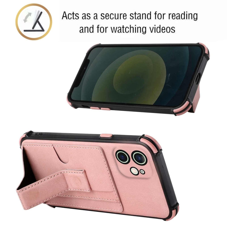 For iPhone 12 Dream PU+TPU Four-corner Shockproof Back Cover Case with Card Slots & Holder