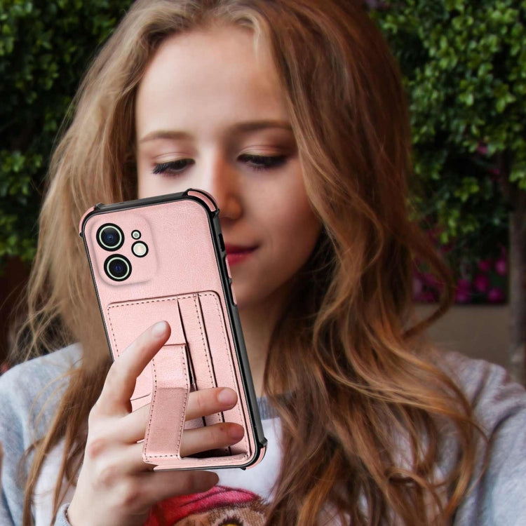 For iPhone 12 Dream PU+TPU Four-corner Shockproof Back Cover Case with Card Slots & Holder