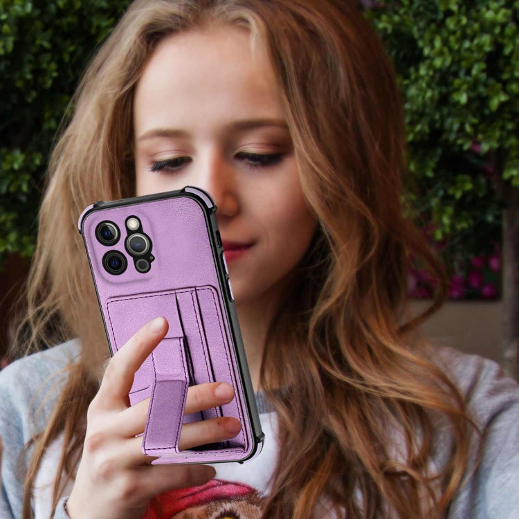 For iPhone 12 Pro Dream PU+TPU Four-corner Shockproof Back Cover Case with Card Slots & Holder