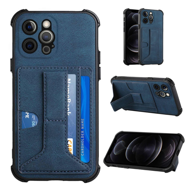 For iPhone 12 Pro Dream PU+TPU Four-corner Shockproof Back Cover Case with Card Slots & Holder