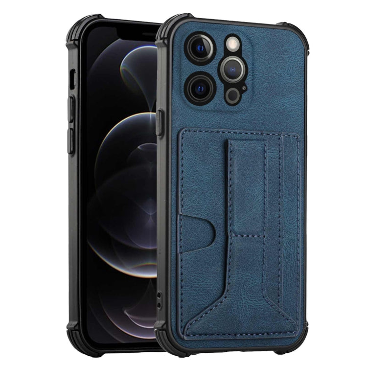 For iPhone 12 Pro Dream PU+TPU Four-corner Shockproof Back Cover Case with Card Slots & Holder