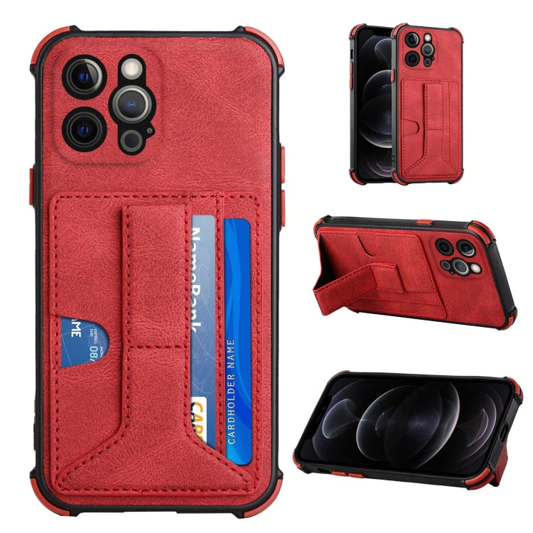 For iPhone 12 Pro Dream PU+TPU Four-corner Shockproof Back Cover Case with Card Slots & Holder