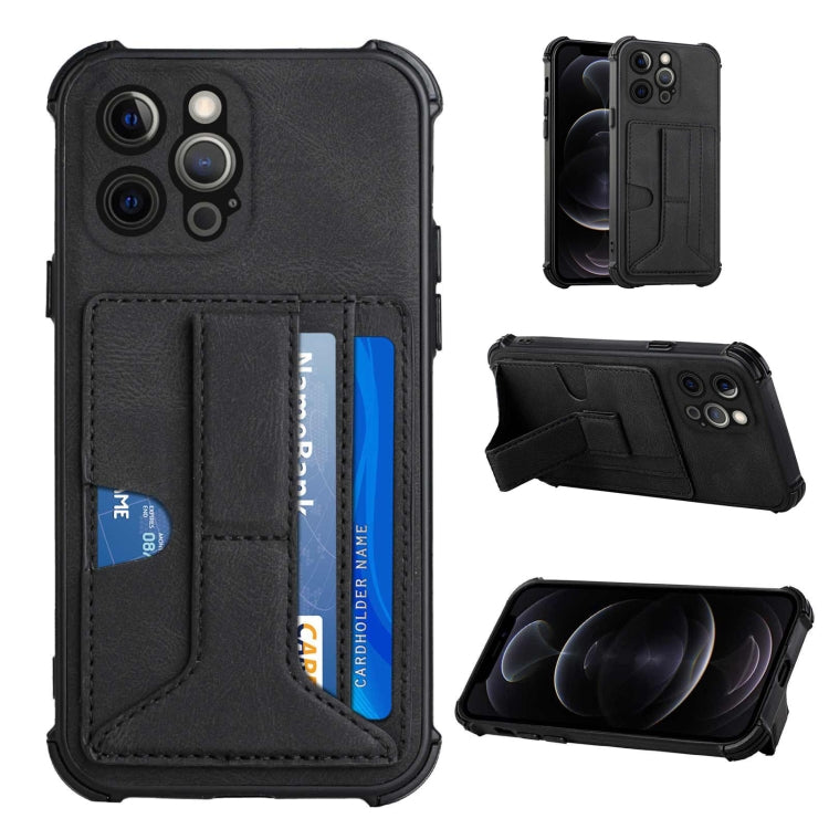 For iPhone 12 Pro Dream PU+TPU Four-corner Shockproof Back Cover Case with Card Slots & Holder