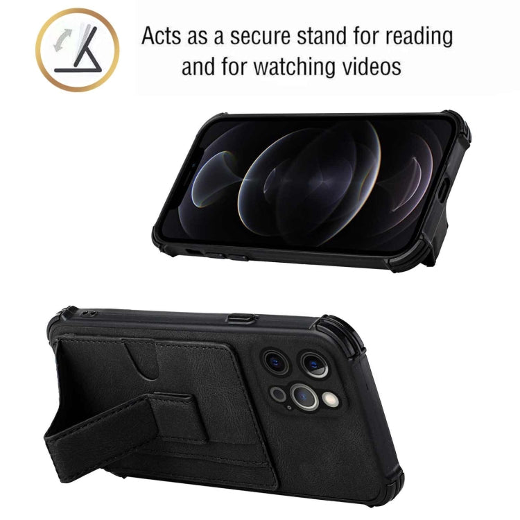 For iPhone 12 Pro Dream PU+TPU Four-corner Shockproof Back Cover Case with Card Slots & Holder