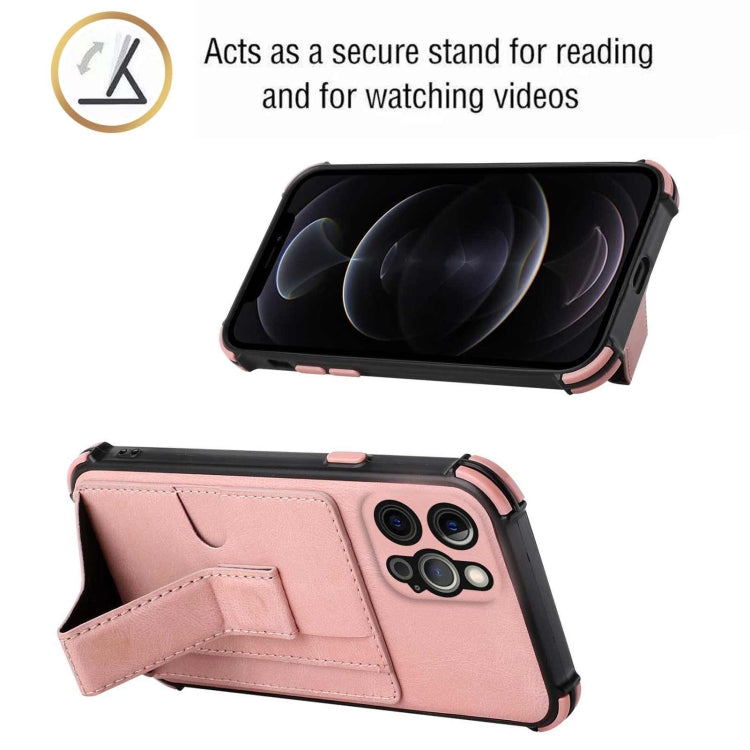 For iPhone 12 Pro Dream PU+TPU Four-corner Shockproof Back Cover Case with Card Slots & Holder