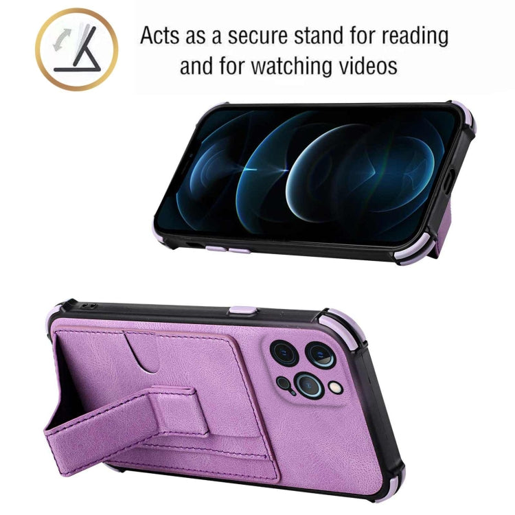 For iPhone 12 Pro Max Dream PU+TPU Four-corner Shockproof Back Cover Case with Card Slots & Holder