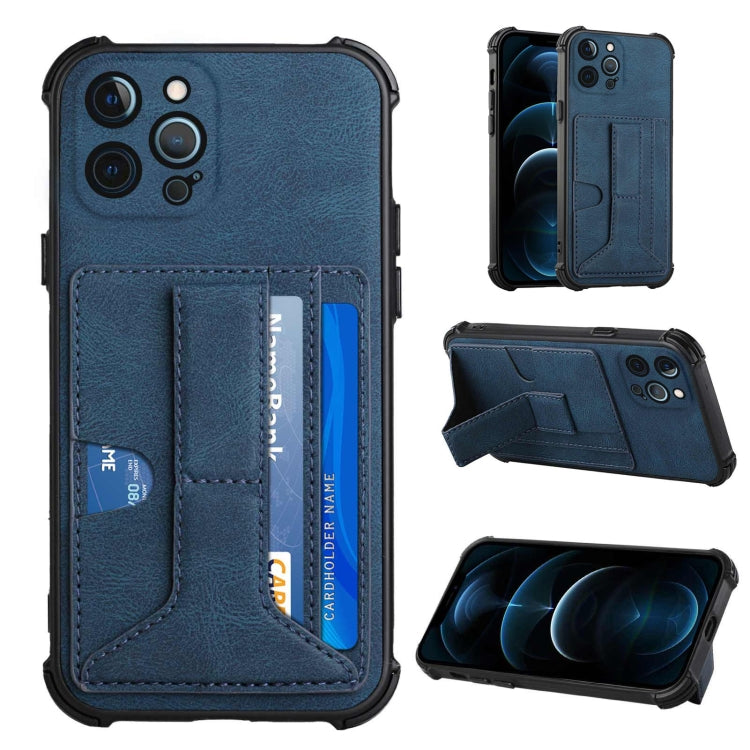 For iPhone 12 Pro Max Dream PU+TPU Four-corner Shockproof Back Cover Case with Card Slots & Holder