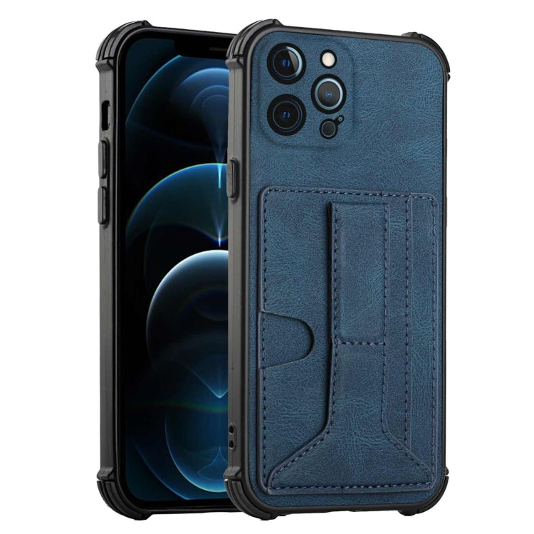 For iPhone 12 Pro Max Dream PU+TPU Four-corner Shockproof Back Cover Case with Card Slots & Holder