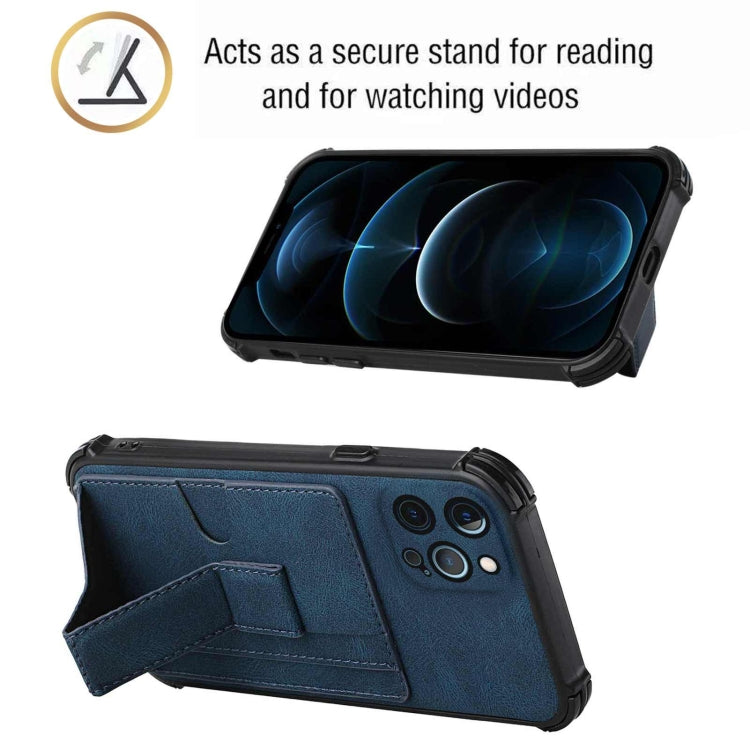 For iPhone 12 Pro Max Dream PU+TPU Four-corner Shockproof Back Cover Case with Card Slots & Holder