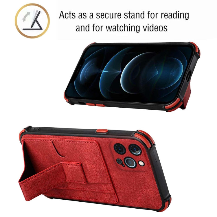 For iPhone 12 Pro Max Dream PU+TPU Four-corner Shockproof Back Cover Case with Card Slots & Holder