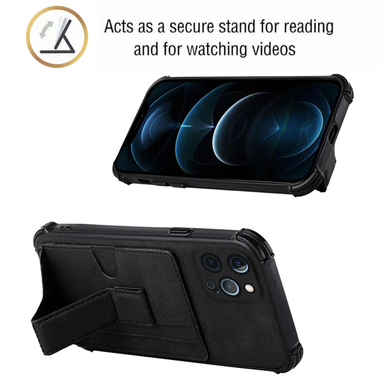 For iPhone 12 Pro Max Dream PU+TPU Four-corner Shockproof Back Cover Case with Card Slots & Holder