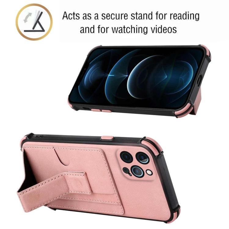 For iPhone 12 Pro Max Dream PU+TPU Four-corner Shockproof Back Cover Case with Card Slots & Holder