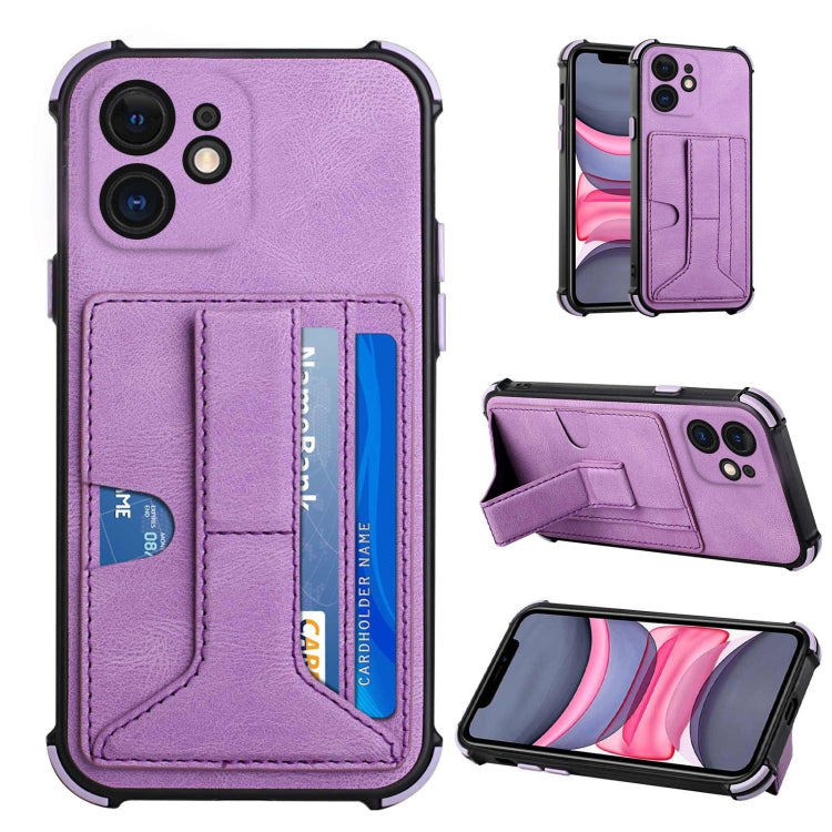 For iPhone 11 Dream PU+TPU Four-corner Shockproof Back Cover Case with Card Slots & Holder