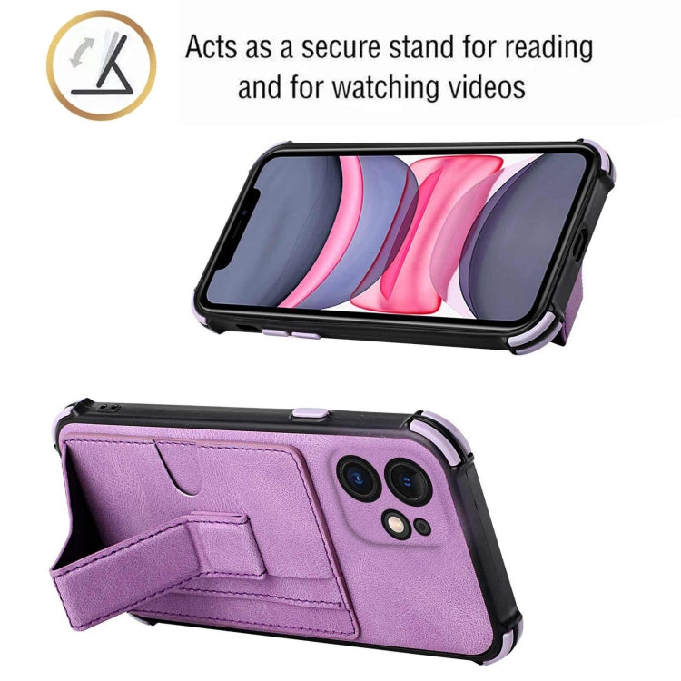 For iPhone 11 Dream PU+TPU Four-corner Shockproof Back Cover Case with Card Slots & Holder