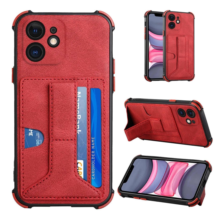 For iPhone 11 Dream PU+TPU Four-corner Shockproof Back Cover Case with Card Slots & Holder