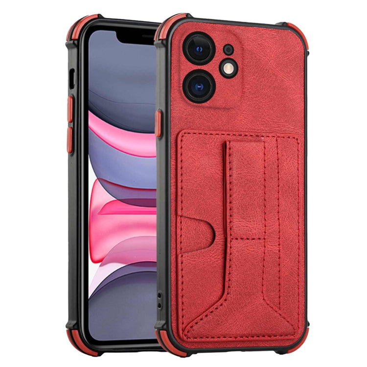 For iPhone 11 Dream PU+TPU Four-corner Shockproof Back Cover Case with Card Slots & Holder