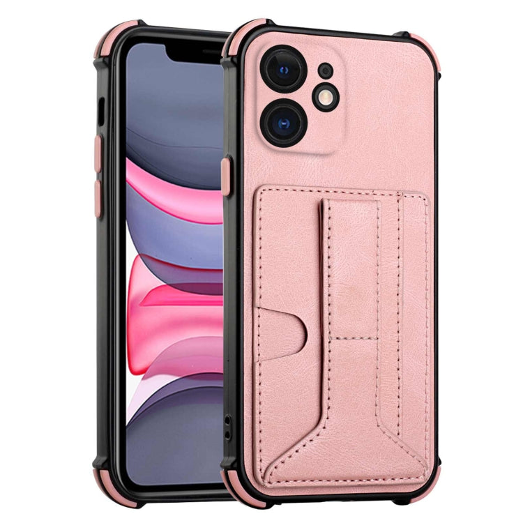 For iPhone 11 Dream PU+TPU Four-corner Shockproof Back Cover Case with Card Slots & Holder
