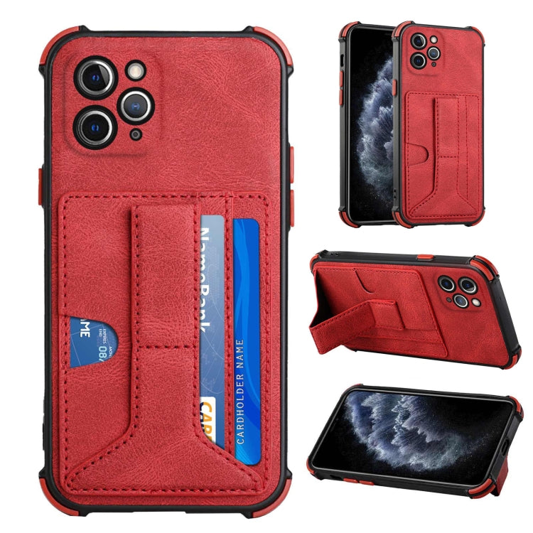 For iPhone 11 Pro Dream PU+TPU Four-corner Shockproof Back Cover Case with Card Slots & Holder
