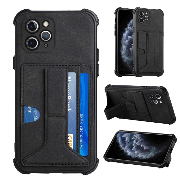 For iPhone 11 Pro Dream PU+TPU Four-corner Shockproof Back Cover Case with Card Slots & Holder