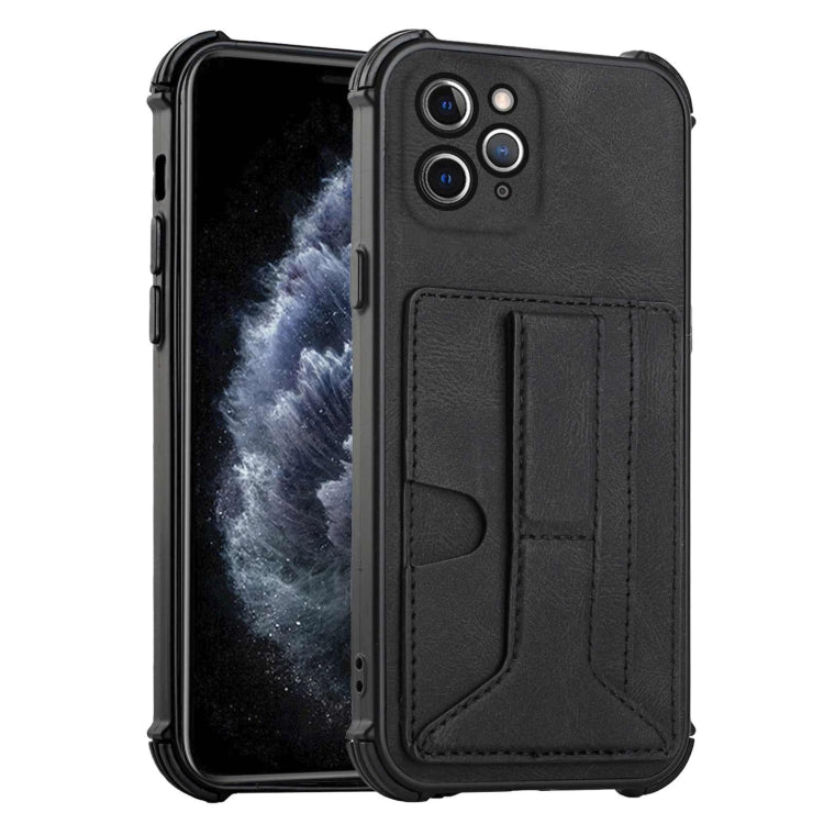 For iPhone 11 Pro Dream PU+TPU Four-corner Shockproof Back Cover Case with Card Slots & Holder