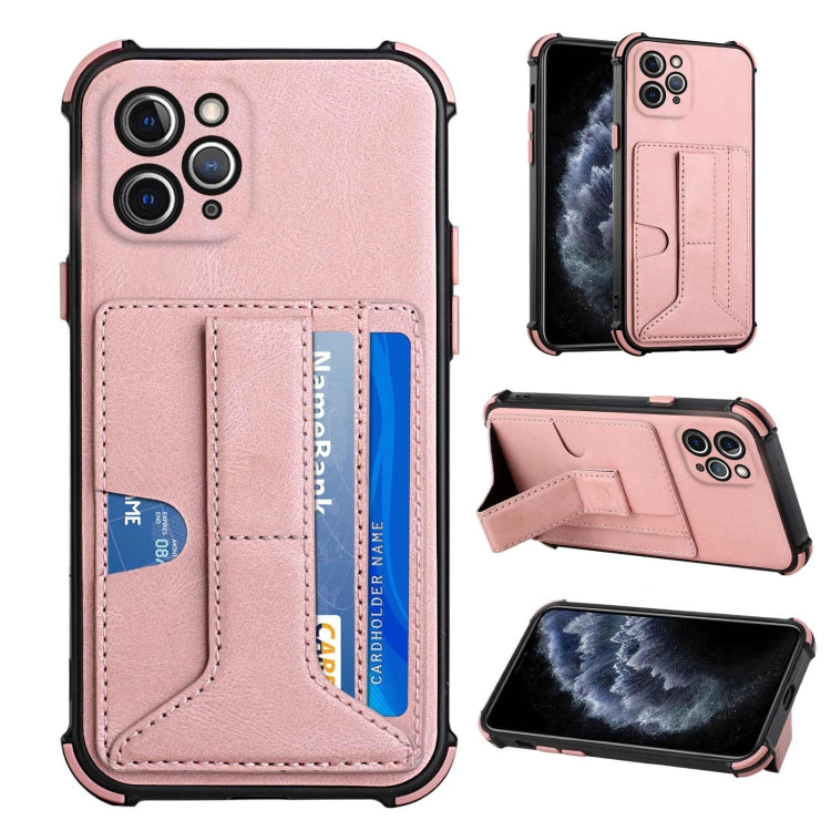 For iPhone 11 Pro Dream PU+TPU Four-corner Shockproof Back Cover Case with Card Slots & Holder