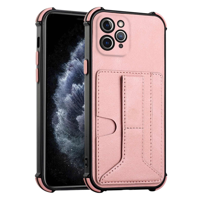 For iPhone 11 Pro Dream PU+TPU Four-corner Shockproof Back Cover Case with Card Slots & Holder