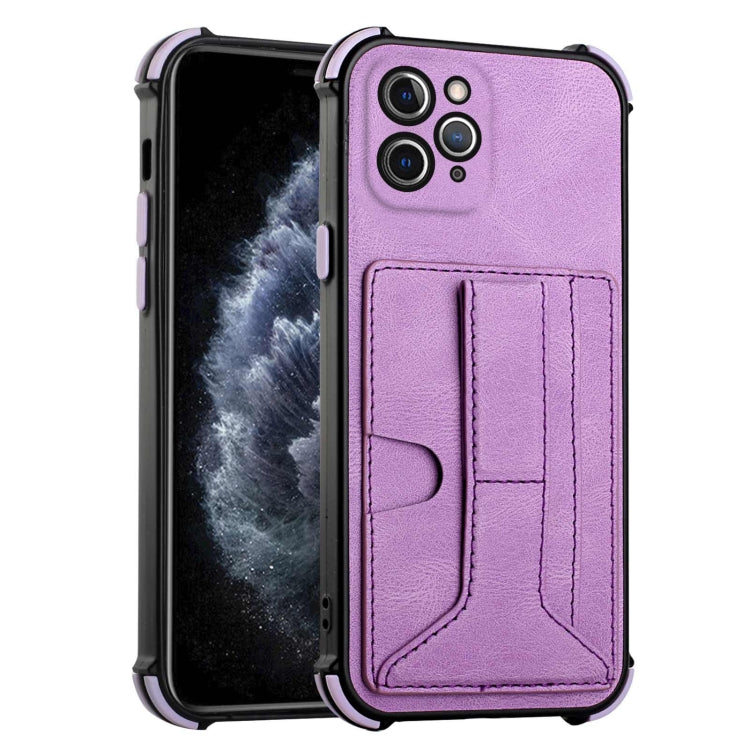For iPhone 11 Pro Max Dream PU+TPU Four-corner Shockproof Back Cover Case with Card Slots & Holder