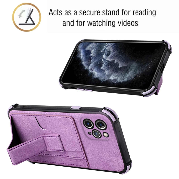 For iPhone 11 Pro Max Dream PU+TPU Four-corner Shockproof Back Cover Case with Card Slots & Holder