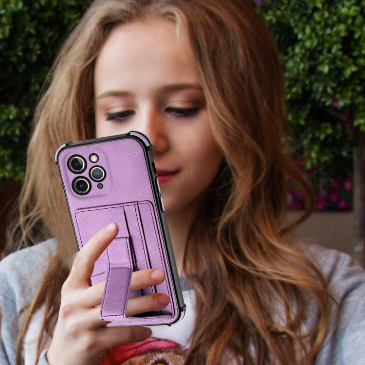 For iPhone 11 Pro Max Dream PU+TPU Four-corner Shockproof Back Cover Case with Card Slots & Holder