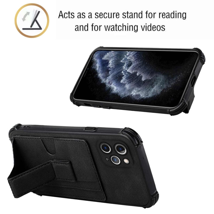 For iPhone 11 Pro Max Dream PU+TPU Four-corner Shockproof Back Cover Case with Card Slots & Holder