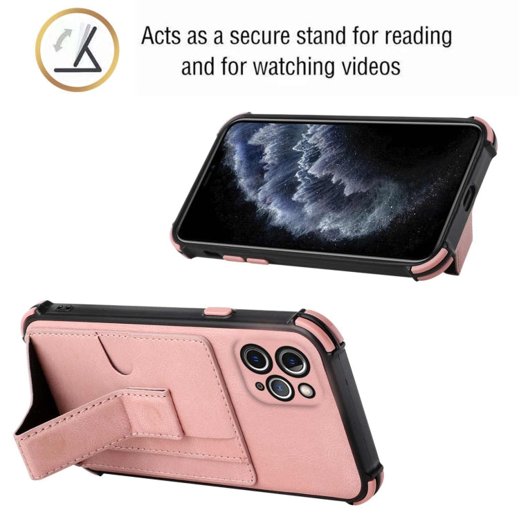 For iPhone 11 Pro Max Dream PU+TPU Four-corner Shockproof Back Cover Case with Card Slots & Holder