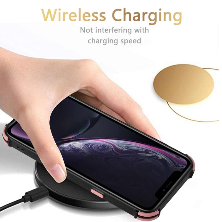 For iPhone XR Dream PU+TPU Four-corner Shockproof Back Cover Case with Card Slots & Holder