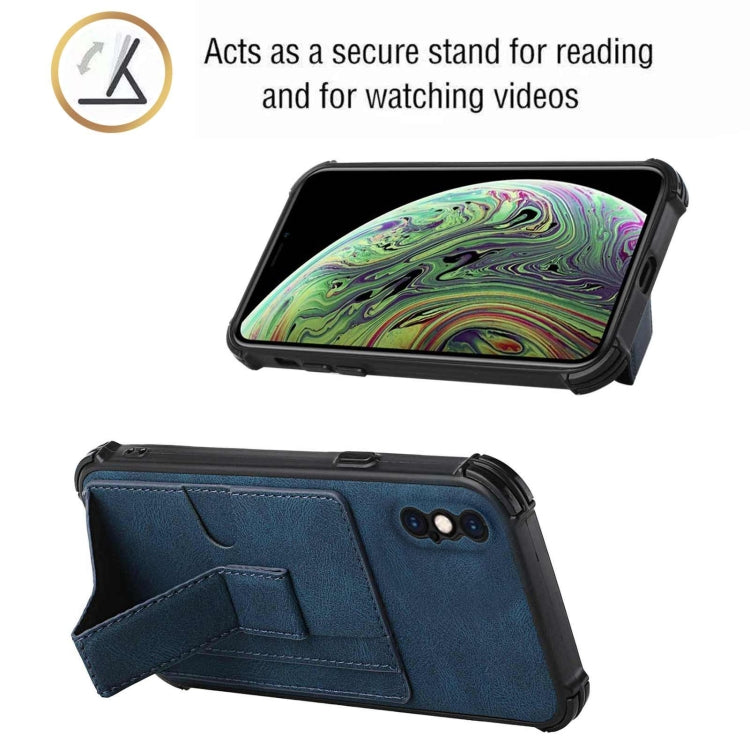 For iPhone XS Max Dream PU+TPU Four-corner Shockproof Back Cover Case with Card Slots & Holder