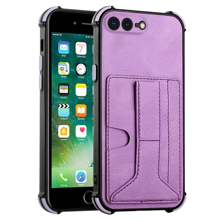Dream PU+TPU Four-corner Shockproof Back Cover Case with Card Slots & Holder For iPhone 8 Plus / 7  Plus