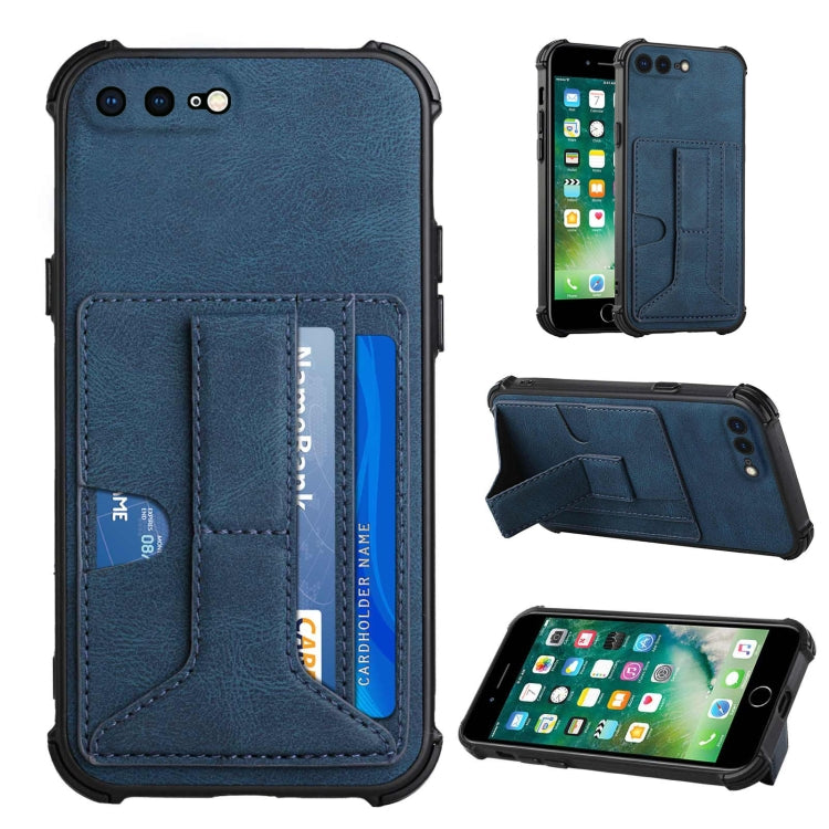 Dream PU+TPU Four-corner Shockproof Back Cover Case with Card Slots & Holder For iPhone 8 Plus / 7  Plus